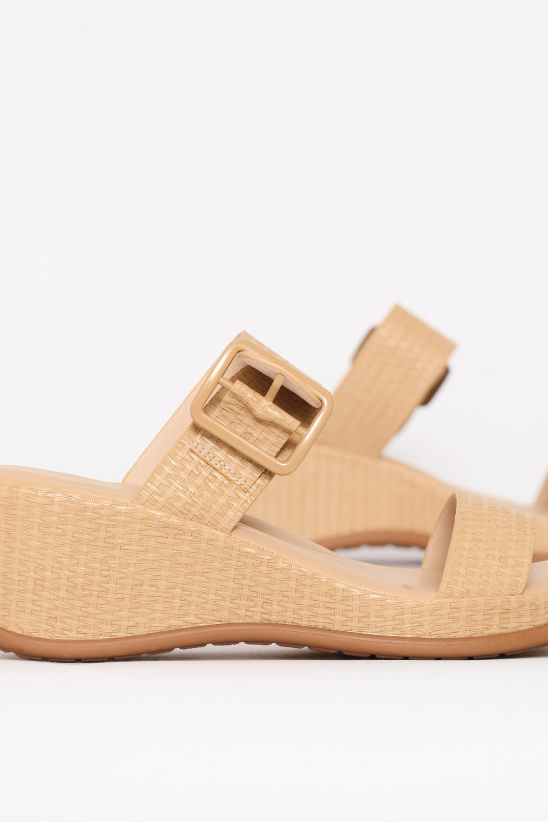 Weaved Heeled Sandal - Dark Beige