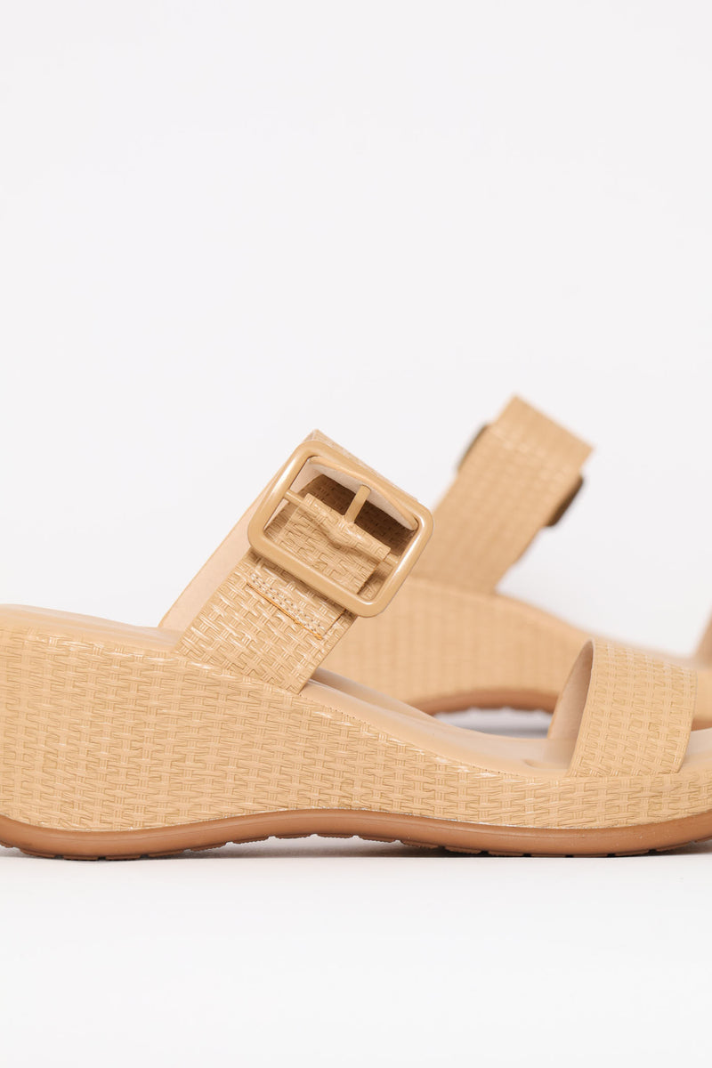 Weaved Heeled Sandal - Dark Beige