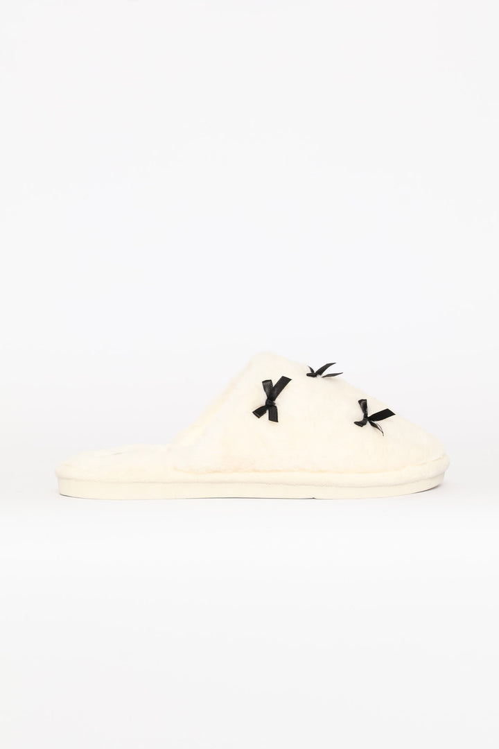 Multibow Slipper - Black/Cream