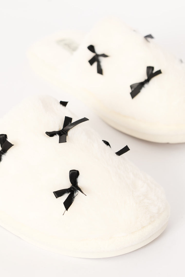 Multibow Slipper - Black/Cream