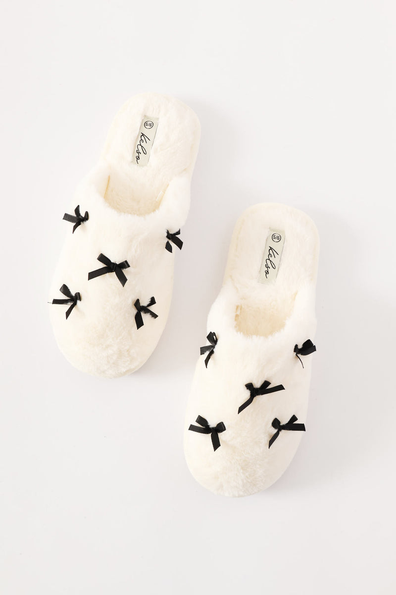 Multibow Slipper - Black/Cream