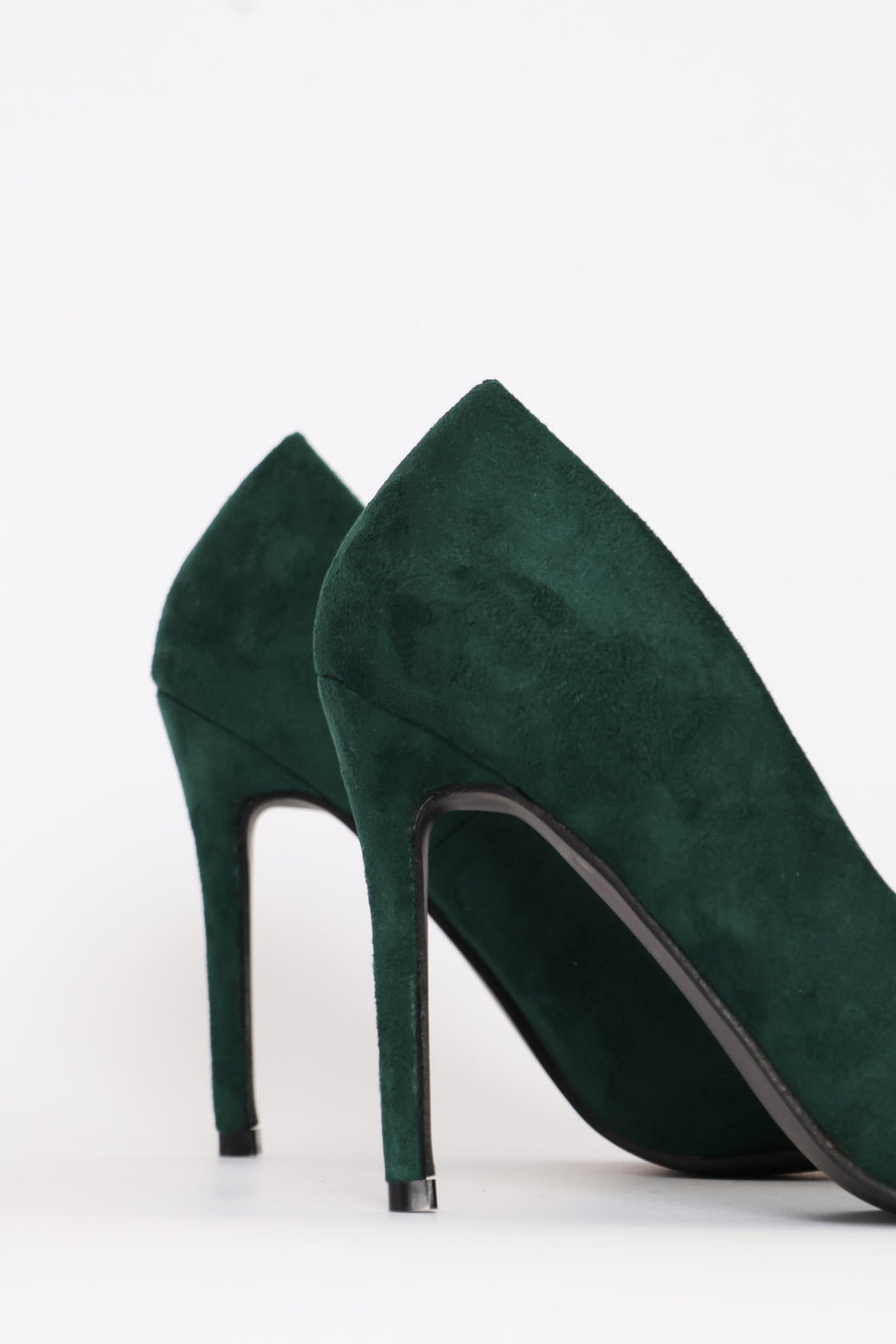 Microfibre Pointy Heel - Forest Green