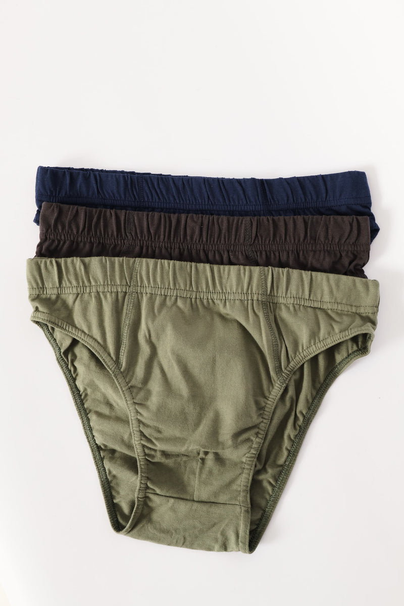 3 Pack Trend Colour Mini Briefs - Charcoal/Navy