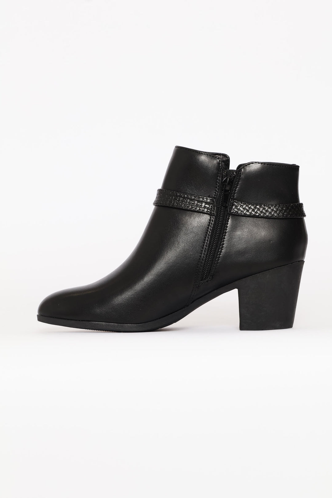 Belt Detail Western Ankle Boot - Black