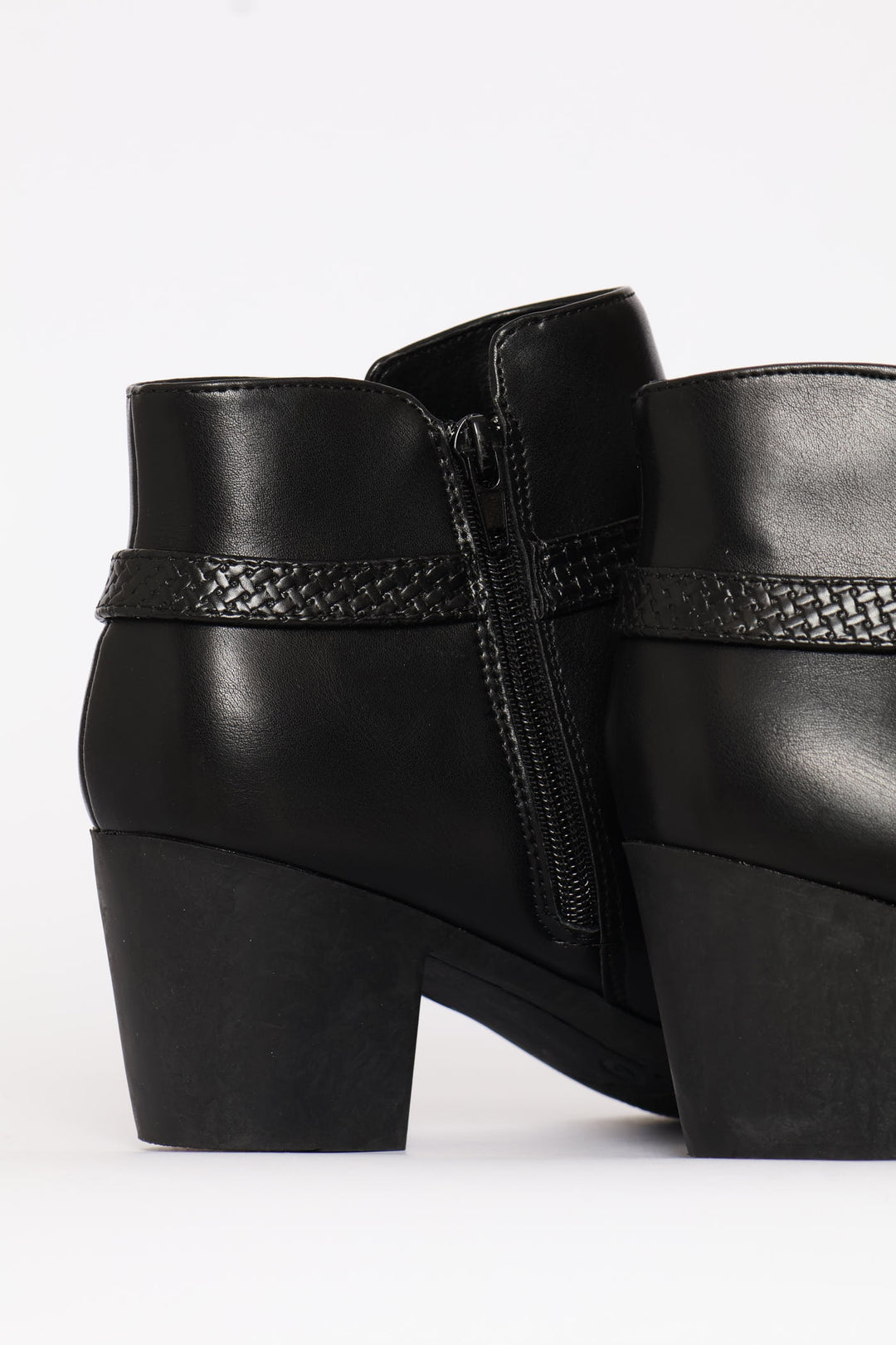 Belt Detail Western Ankle Boot - Black