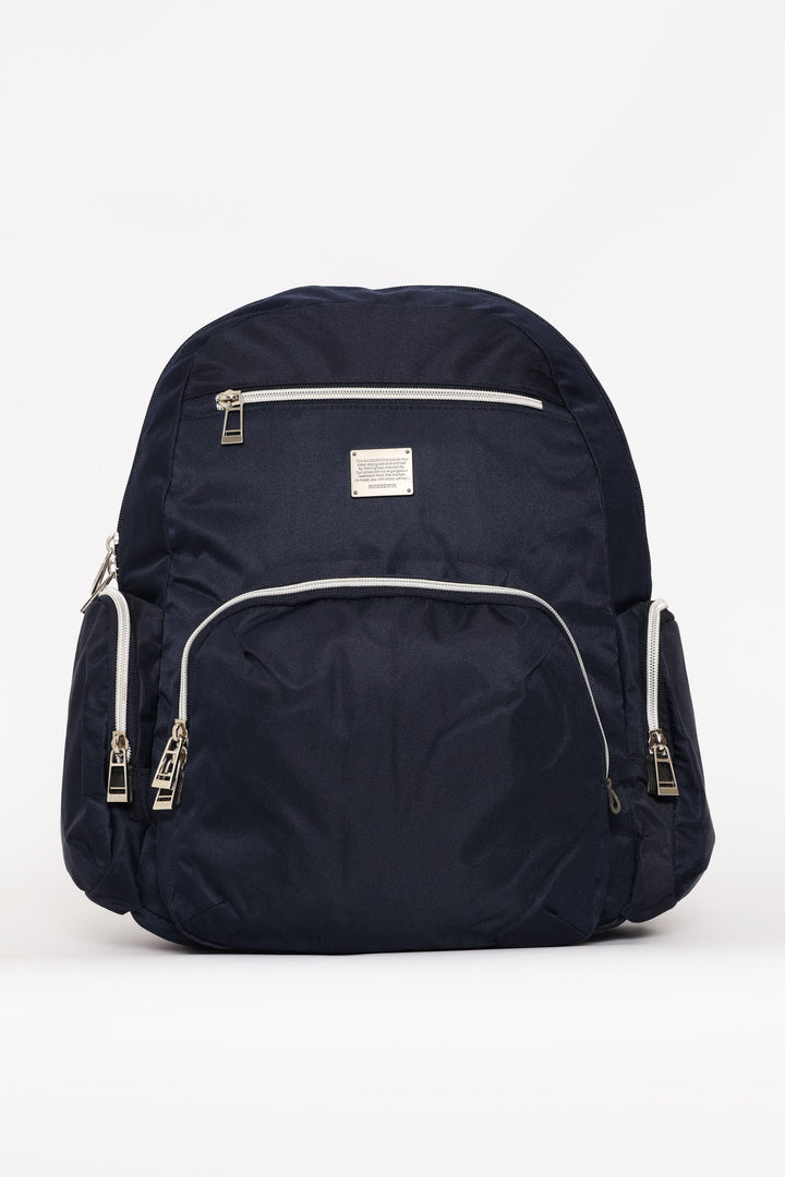 Front Zip Backpack - Navy