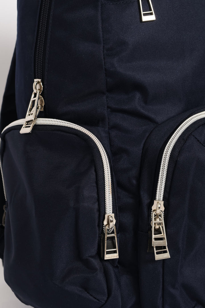 Front Zip Backpack - Navy
