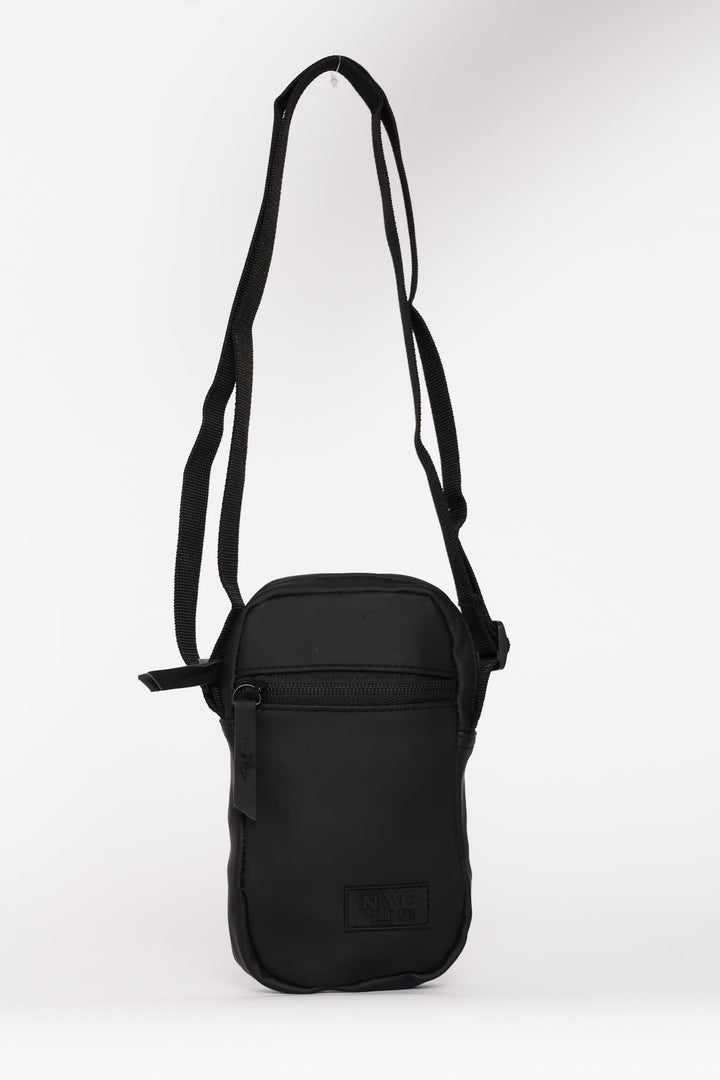 Rubberized Crossbody Bag - Black