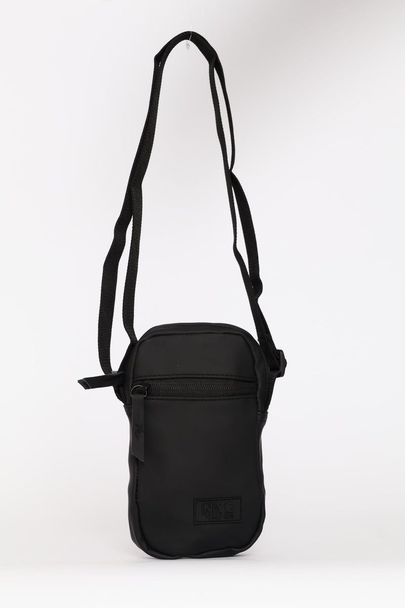 Rubberized Crossbody Bag - Black