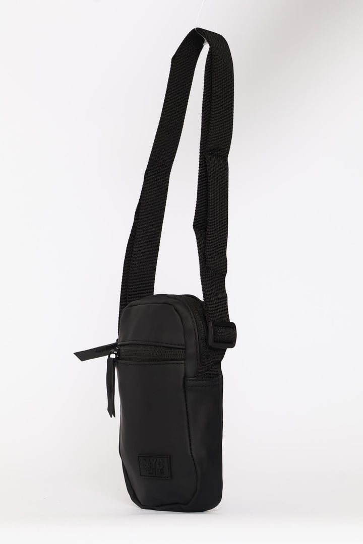 Rubberized Crossbody Bag - Black