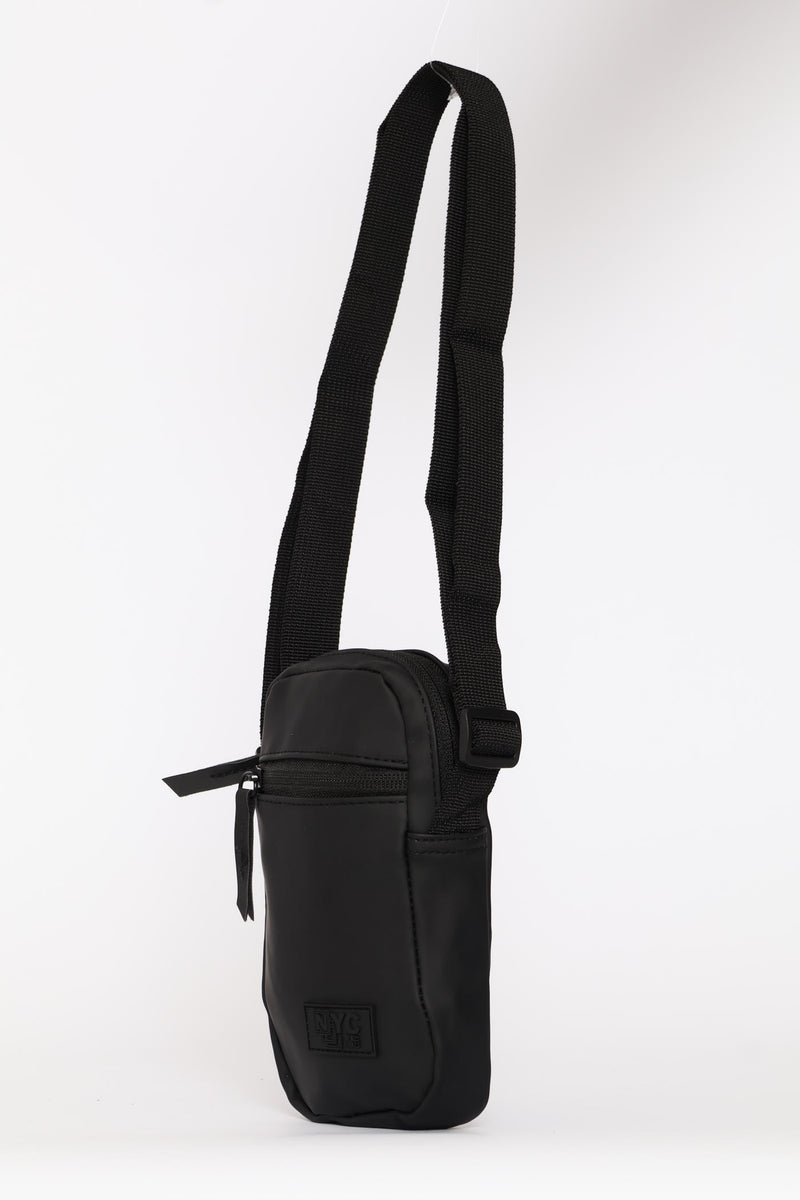 Rubberized Crossbody Bag - Black