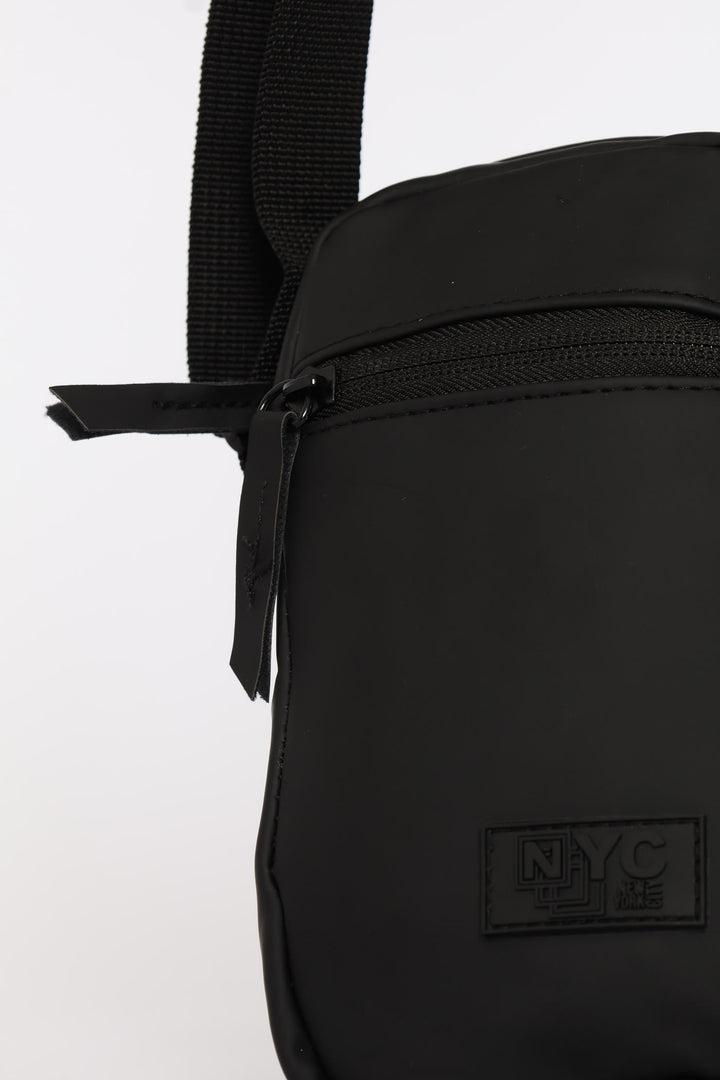 Rubberized Crossbody Bag - Black