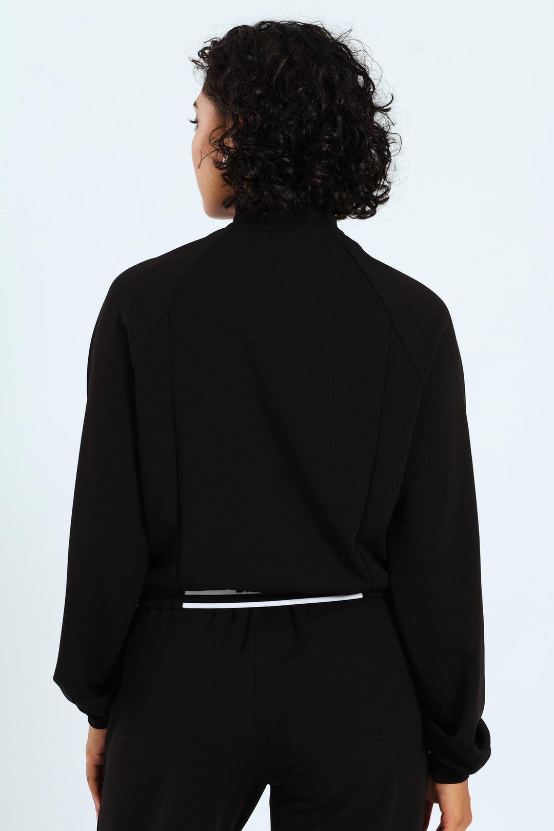 Sporty Cropped Jacket - Black