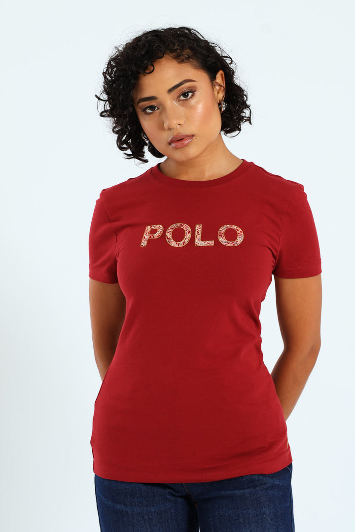 Anele Embellished Tee - Red
