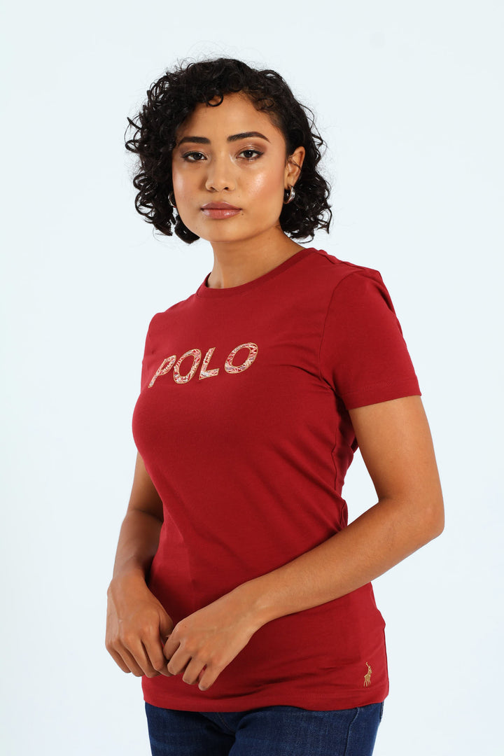 Anele Embellished Tee - Red