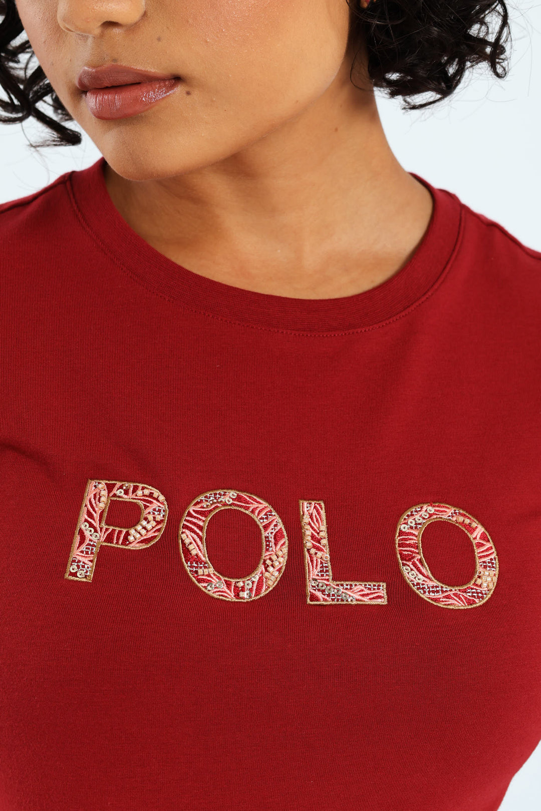 Anele Embellished Tee - Red