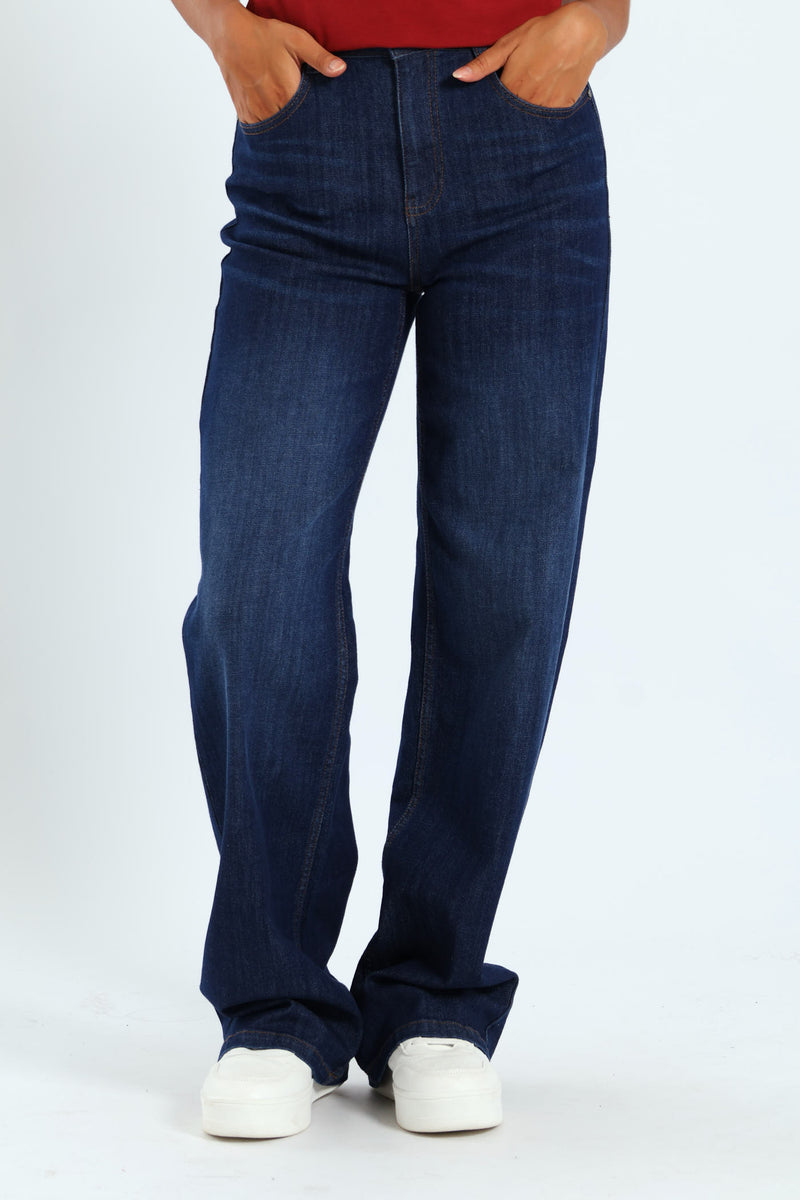Wide Leg Denim - Dark Wash
