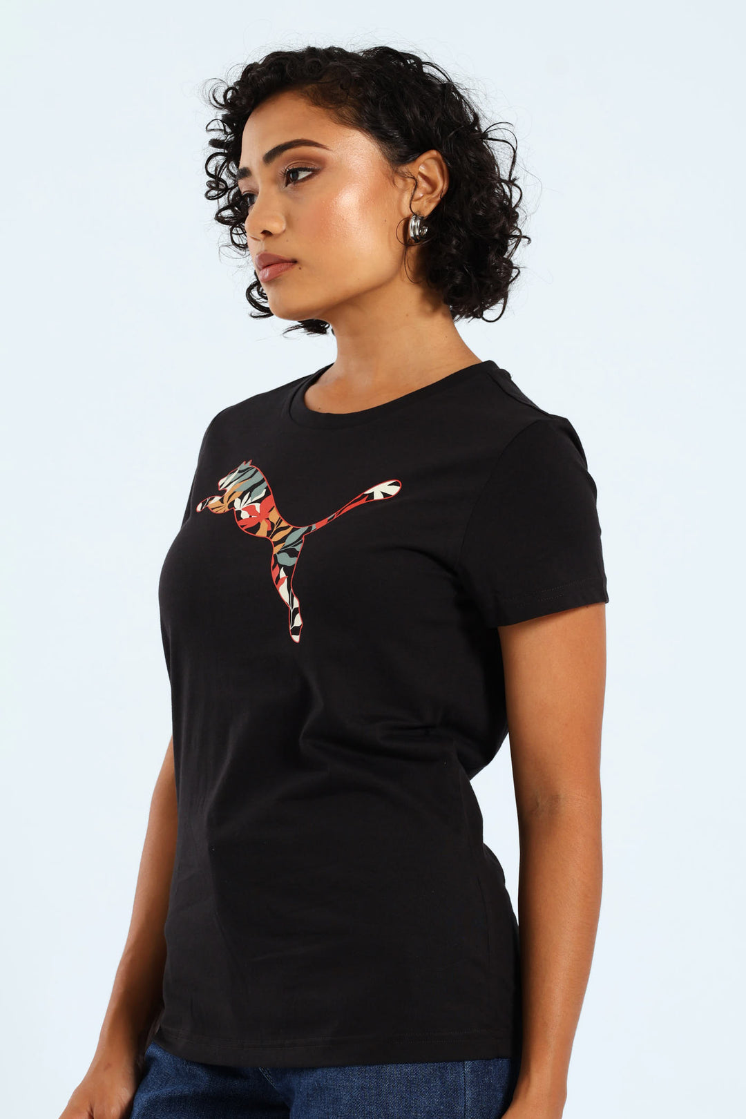 Graphics Floral Puma Logo Tee - Black