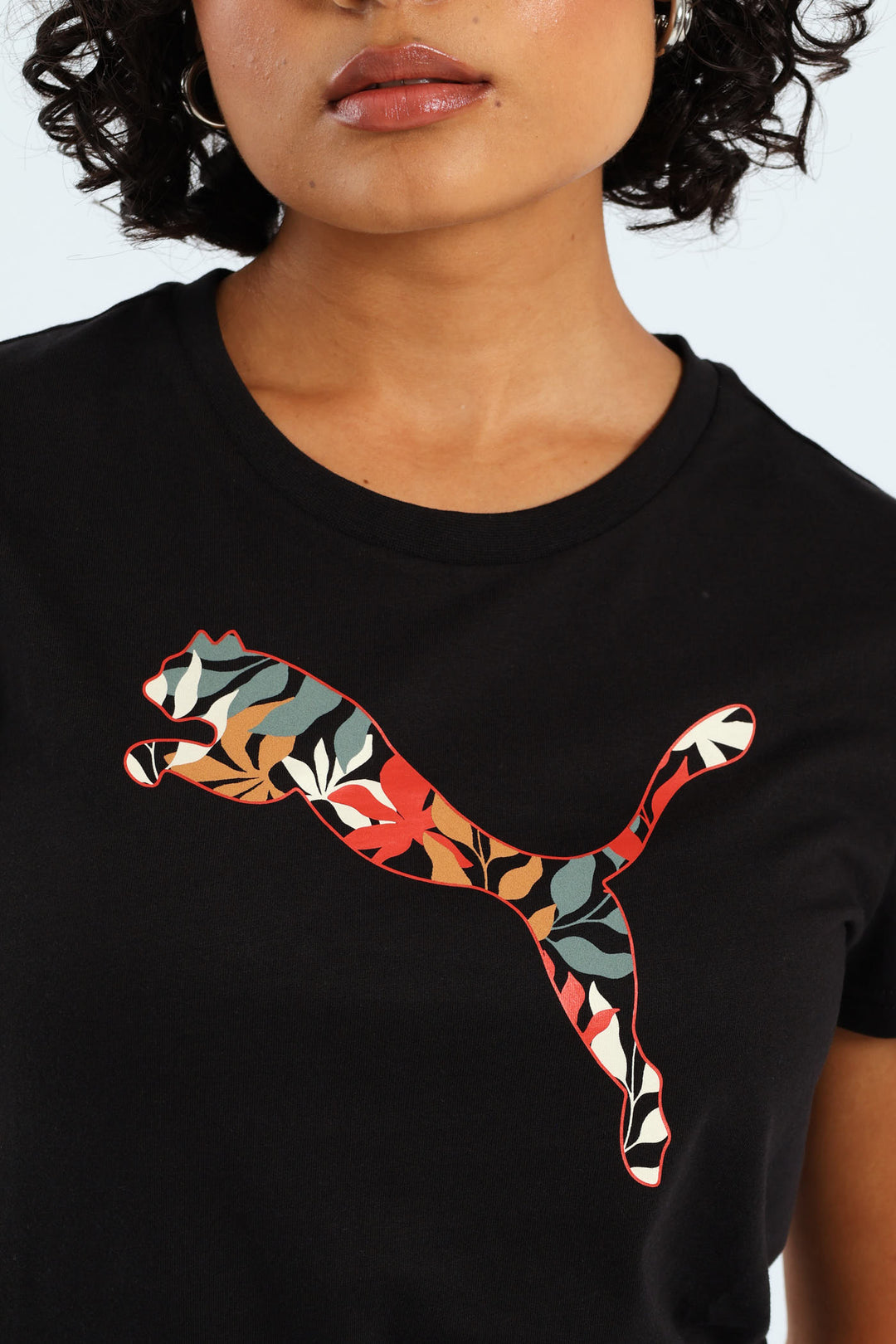 Graphics Floral Puma Logo Tee - Black
