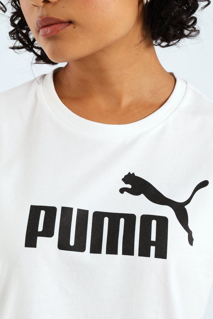 Essential Cropped No.1 Logo Tee - White