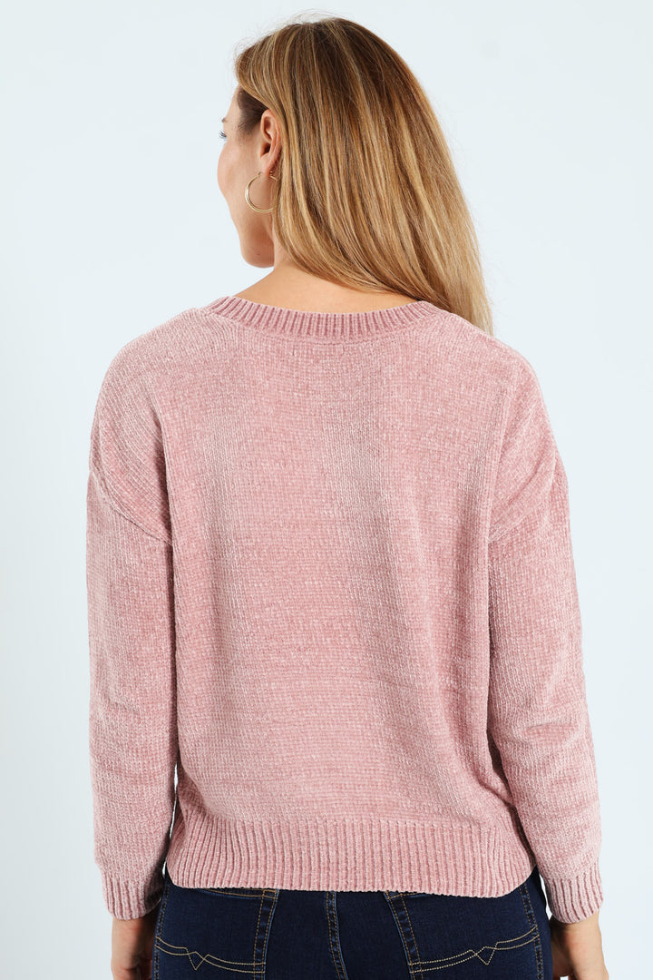 Chenille Pullover - Blush
