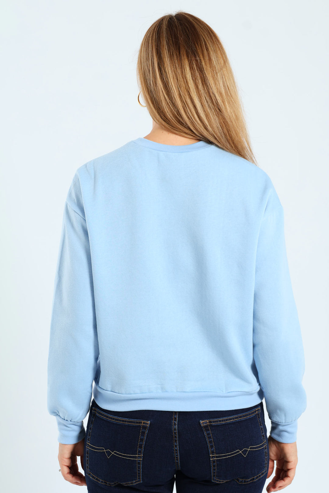 Printed Screen Pullover - Pale Blue
