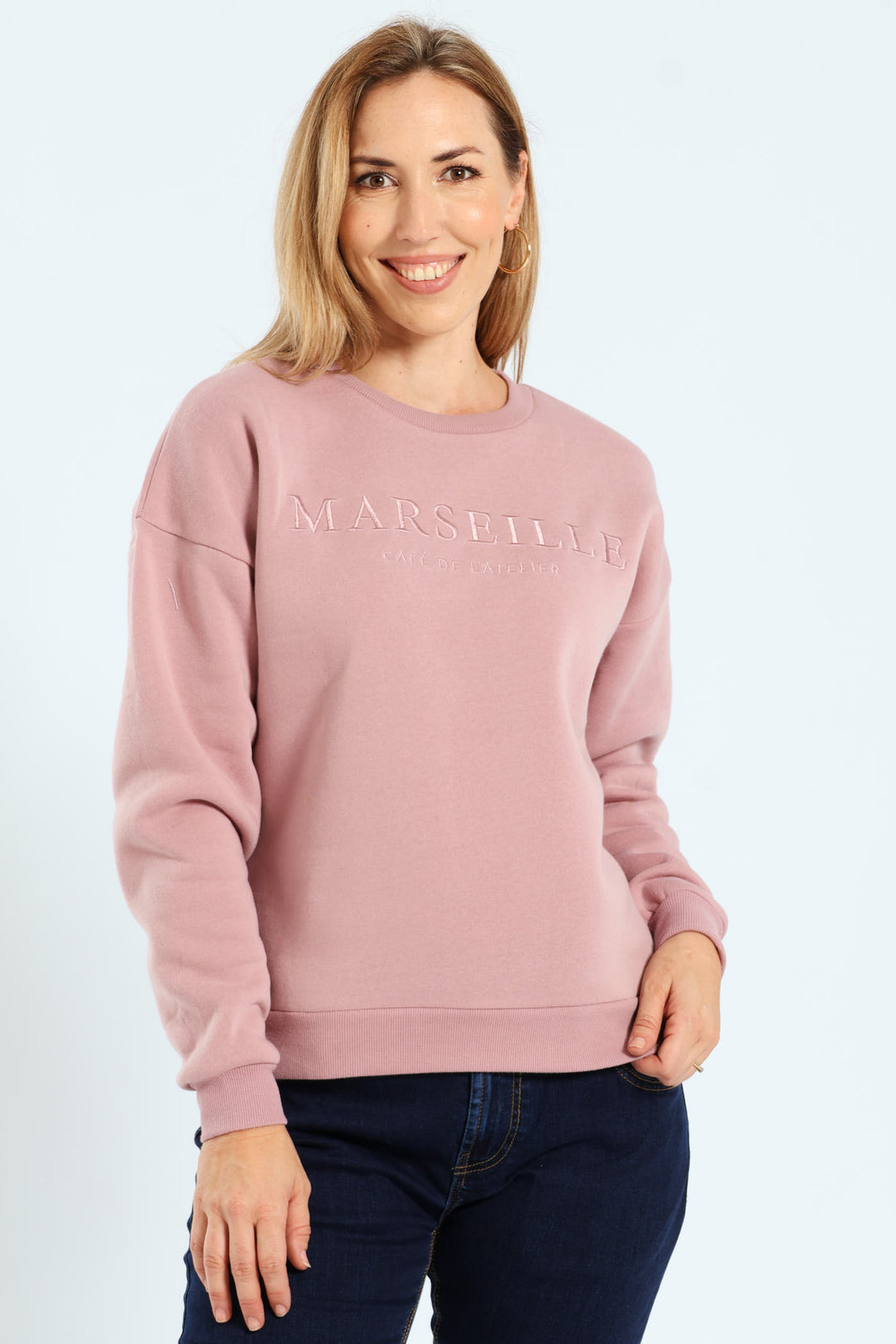 Marseille Tonal Embroidered Pullover - Mauve
