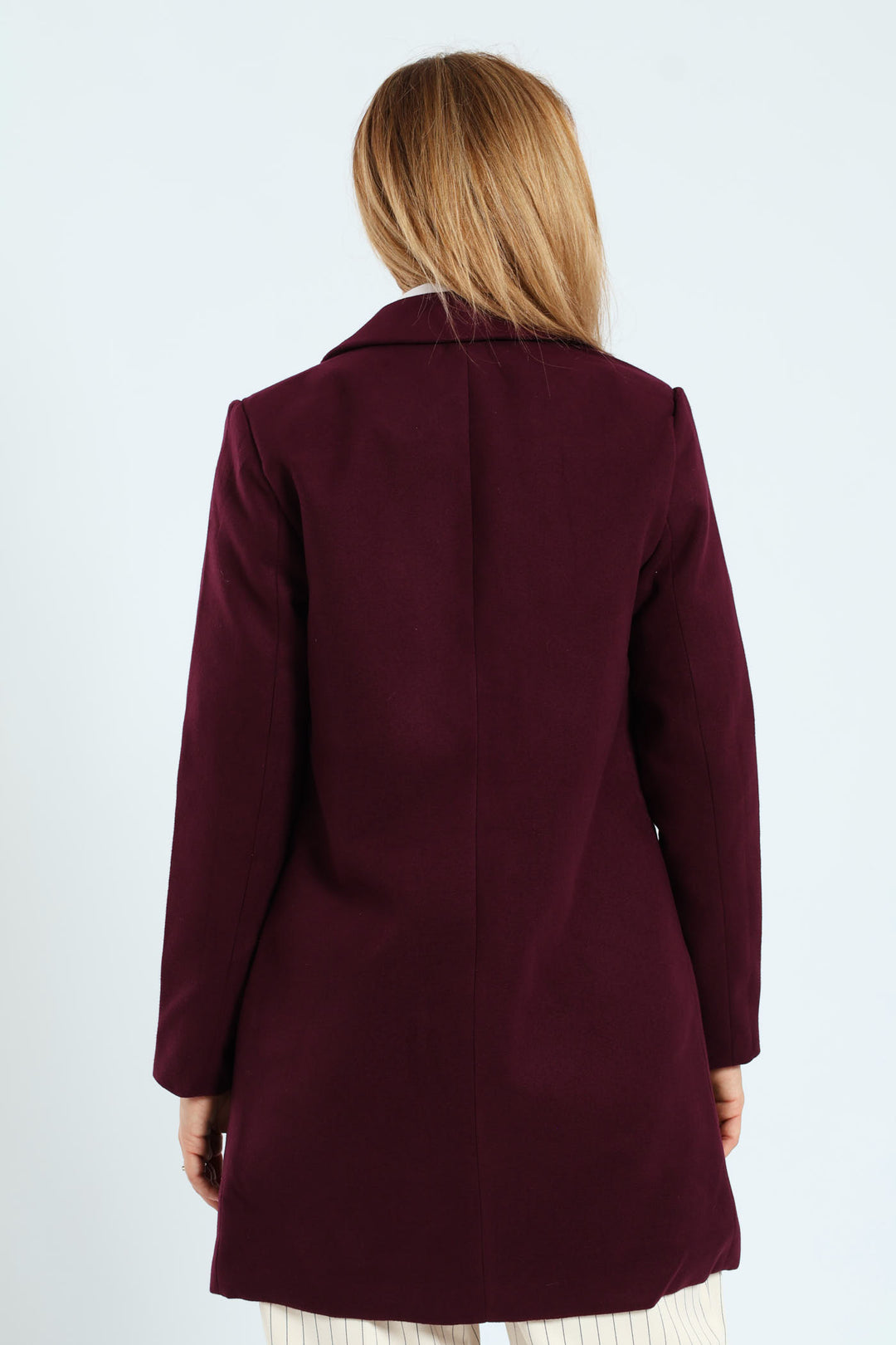 Charlotte Metal Trim Collar Coat - Wine