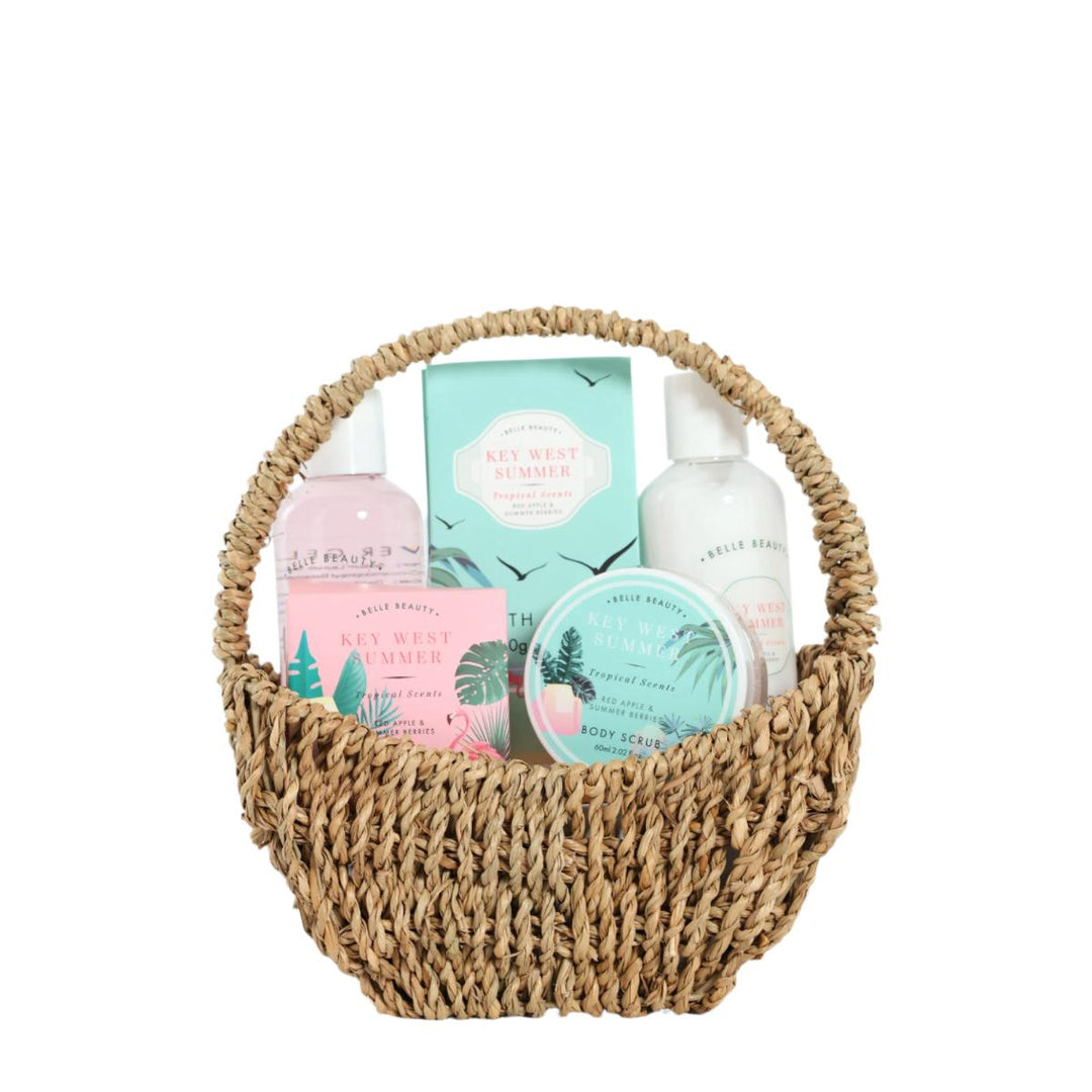 Belle Beauty Straw Basket Gift Set