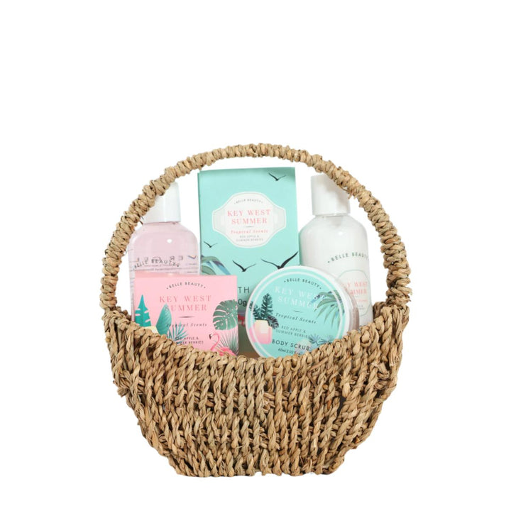 Belle Beauty Straw Basket Gift Set