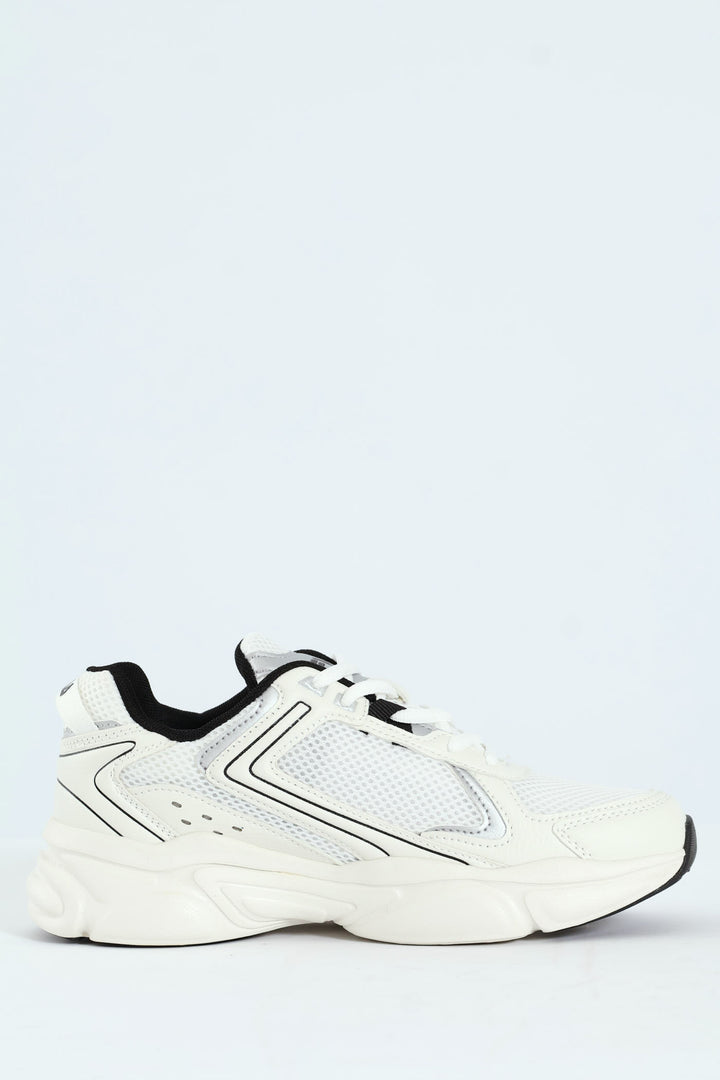 Arturo Lace Up Trainer - White/Black