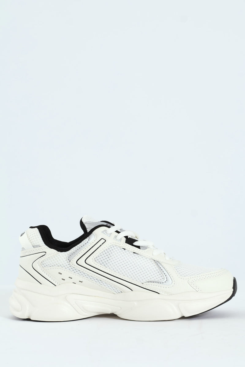Arturo Lace Up Trainer - White/Black