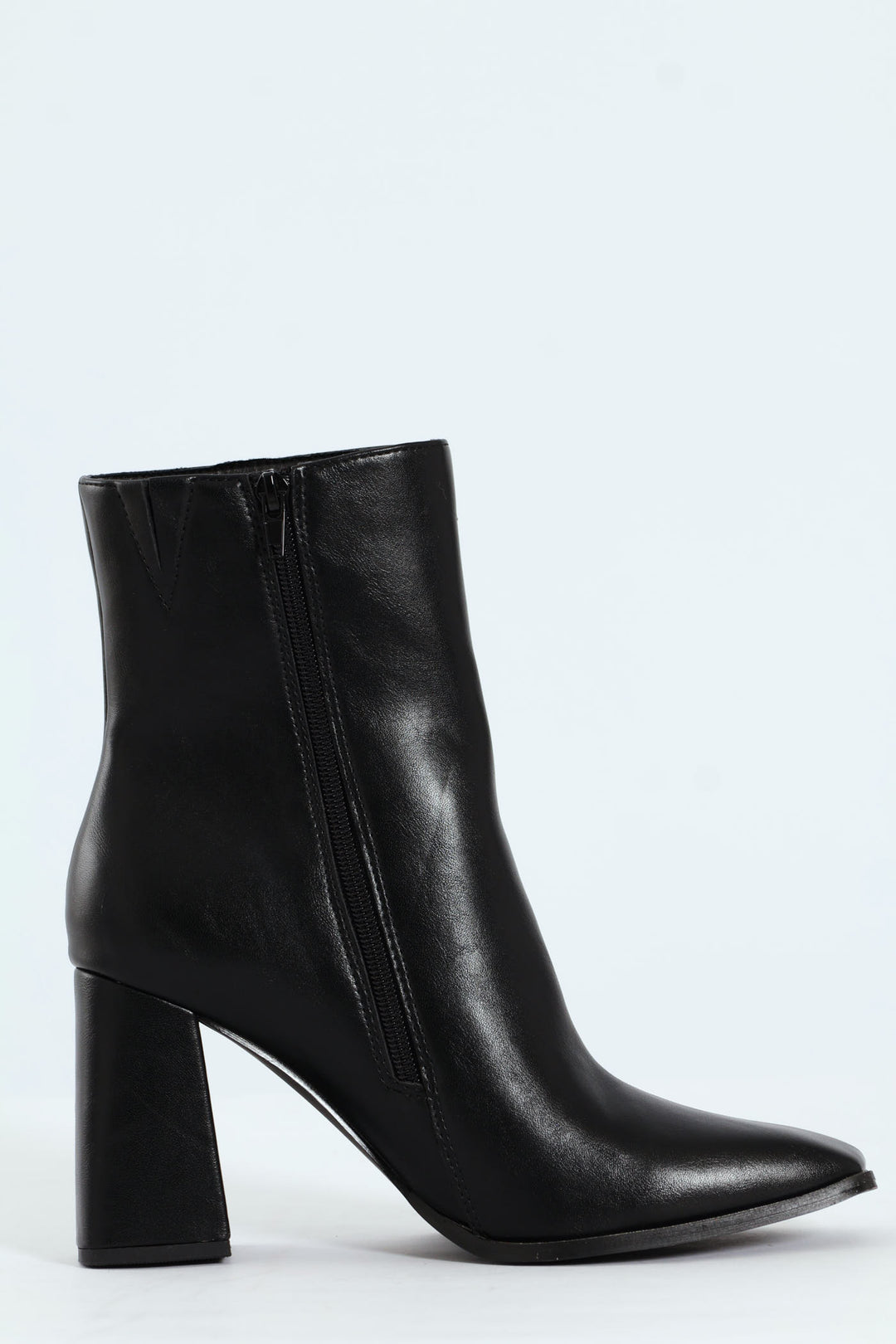 Square Toe Ankle Boot - Black
