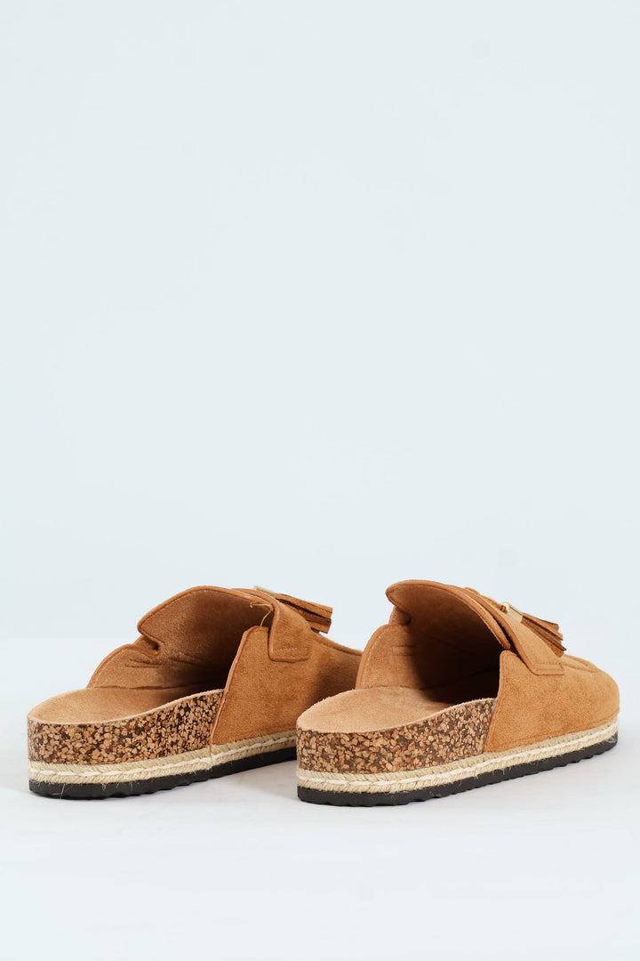 Tassle Detail Push In Mule - Natural