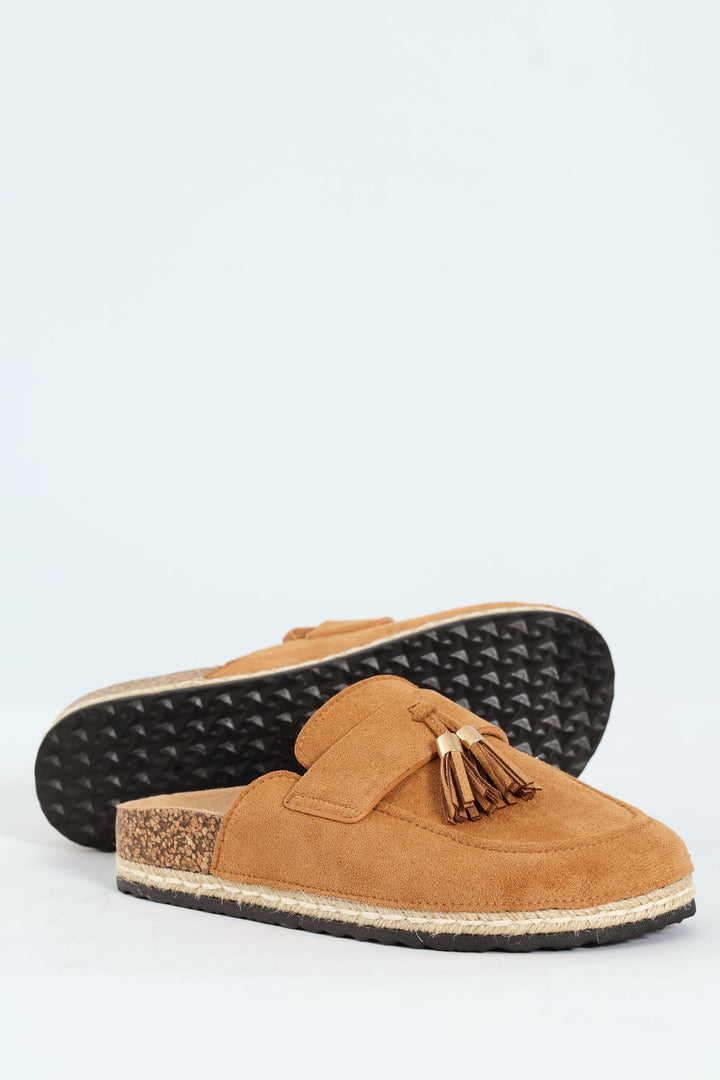 Tassle Detail Push In Mule - Natural