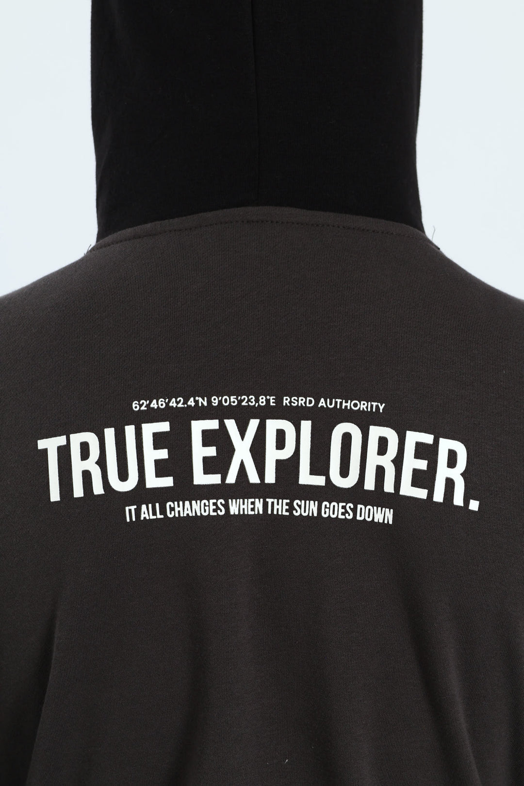 Boys Inset Back Print Hoody - Charcoal