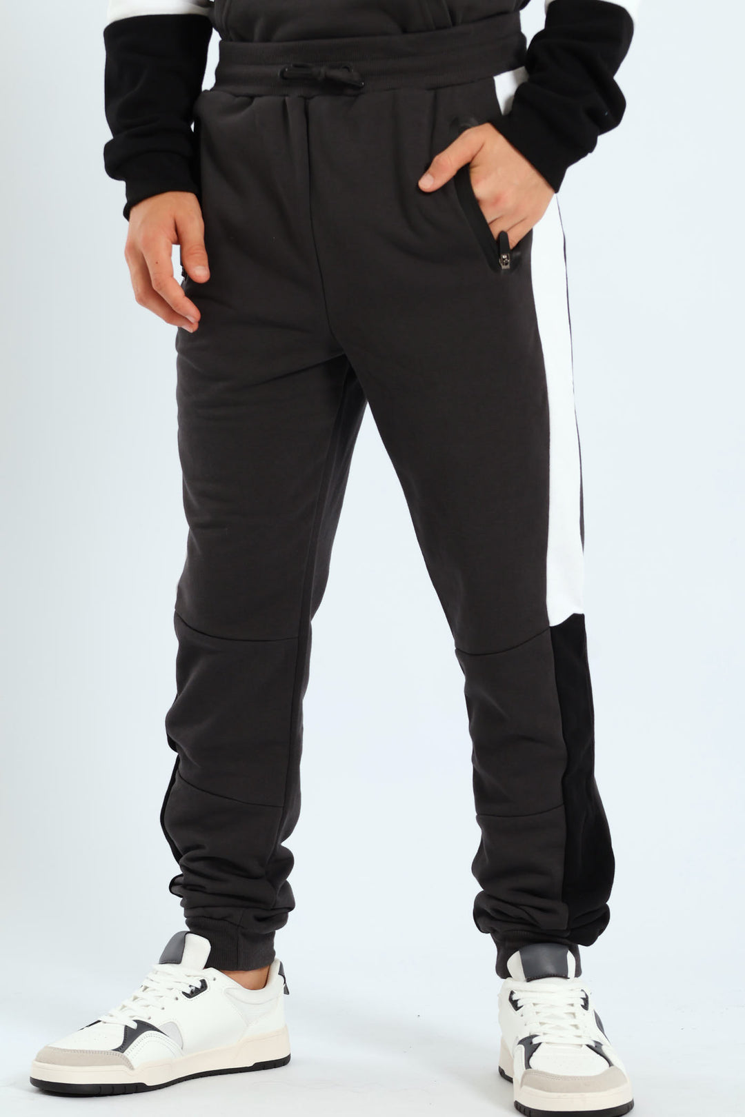 Boys Multi Inset Jogger - Charcoal