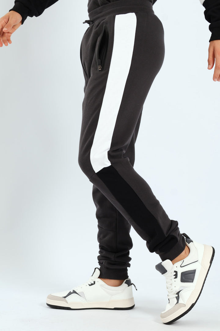 Boys Multi Inset Jogger - Charcoal