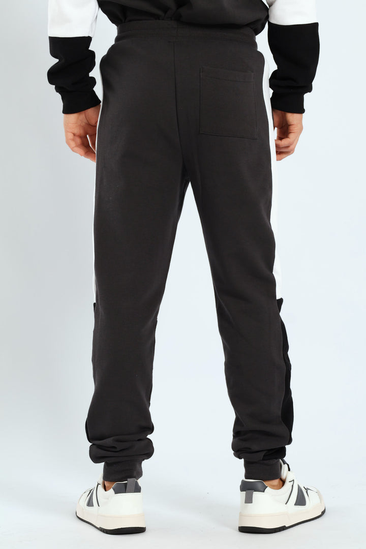 Boys Multi Inset Jogger - Charcoal