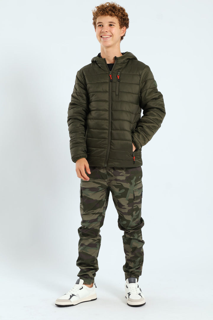 Boys Puffer Jacket - Olive