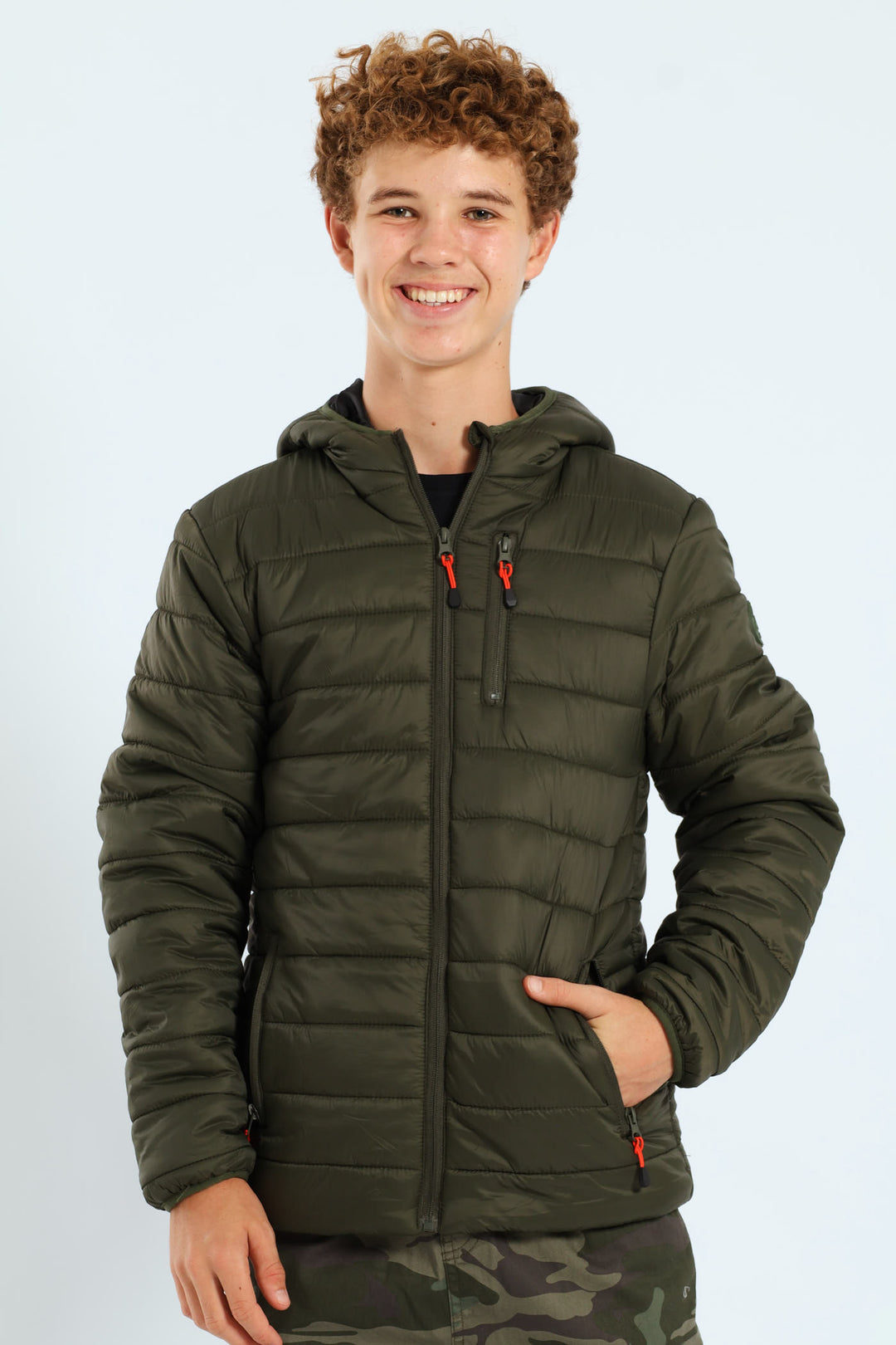 Boys Puffer Jacket - Olive
