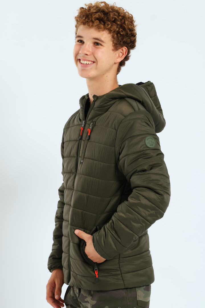 Boys Puffer Jacket - Olive