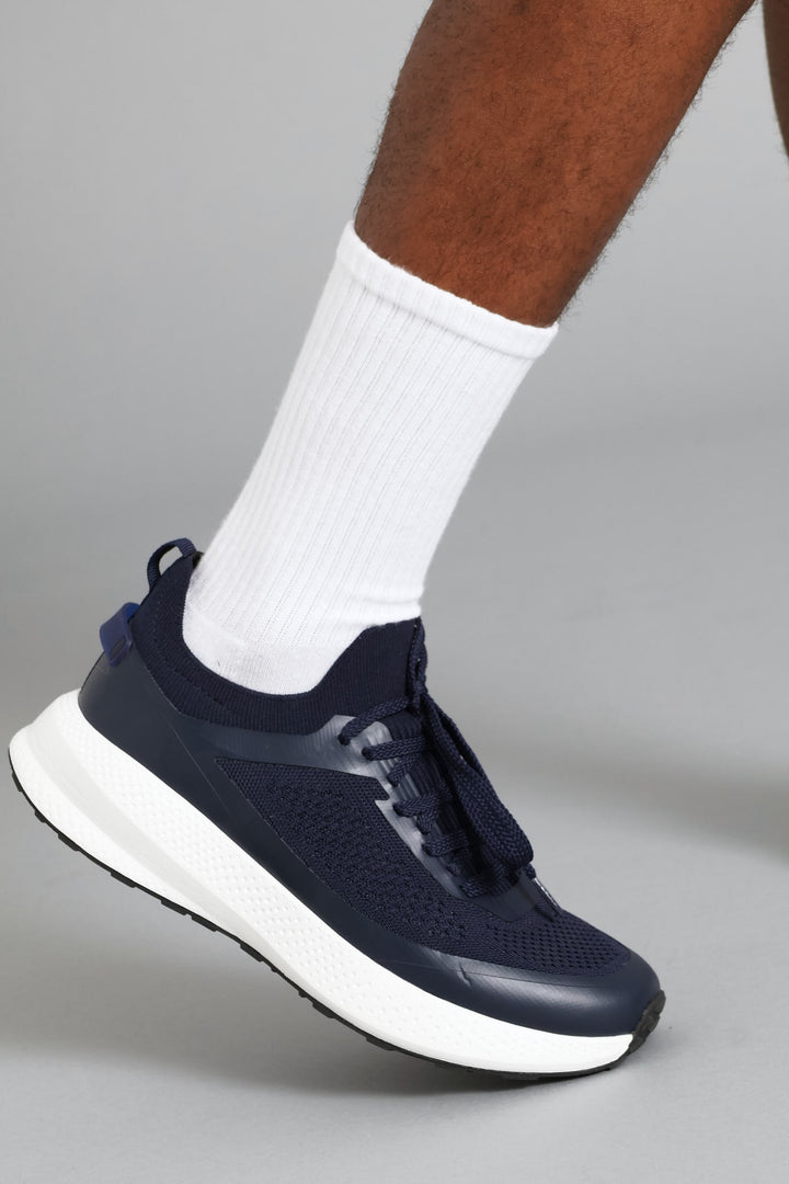 S ACTIVE Flyer Knit Lace Up Trainer - Navy