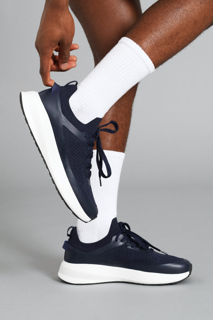 S ACTIVE Flyer Knit Lace Up Trainer - Navy