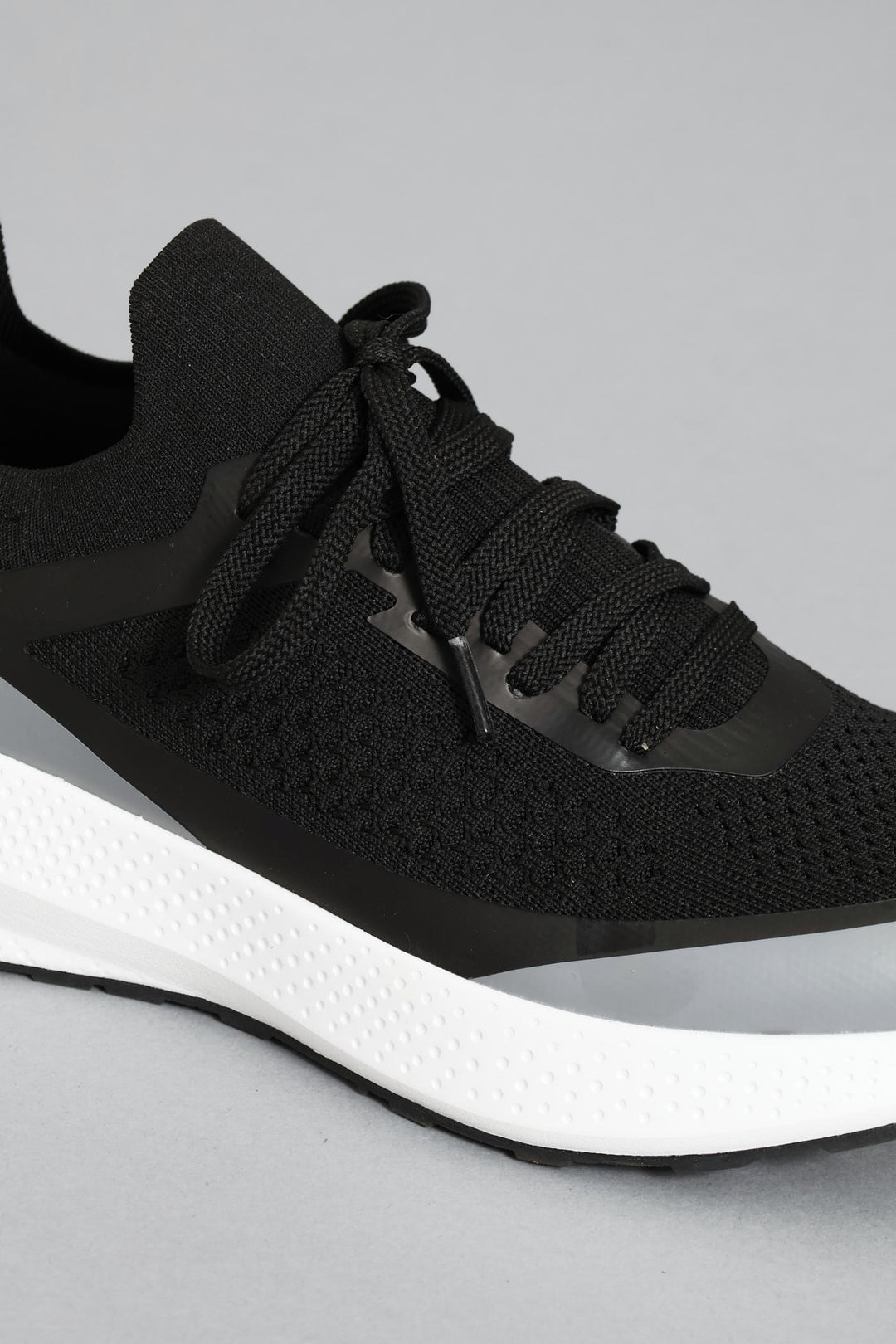 S ACTIVE Flyer Knit Lace Up Trainer - Black