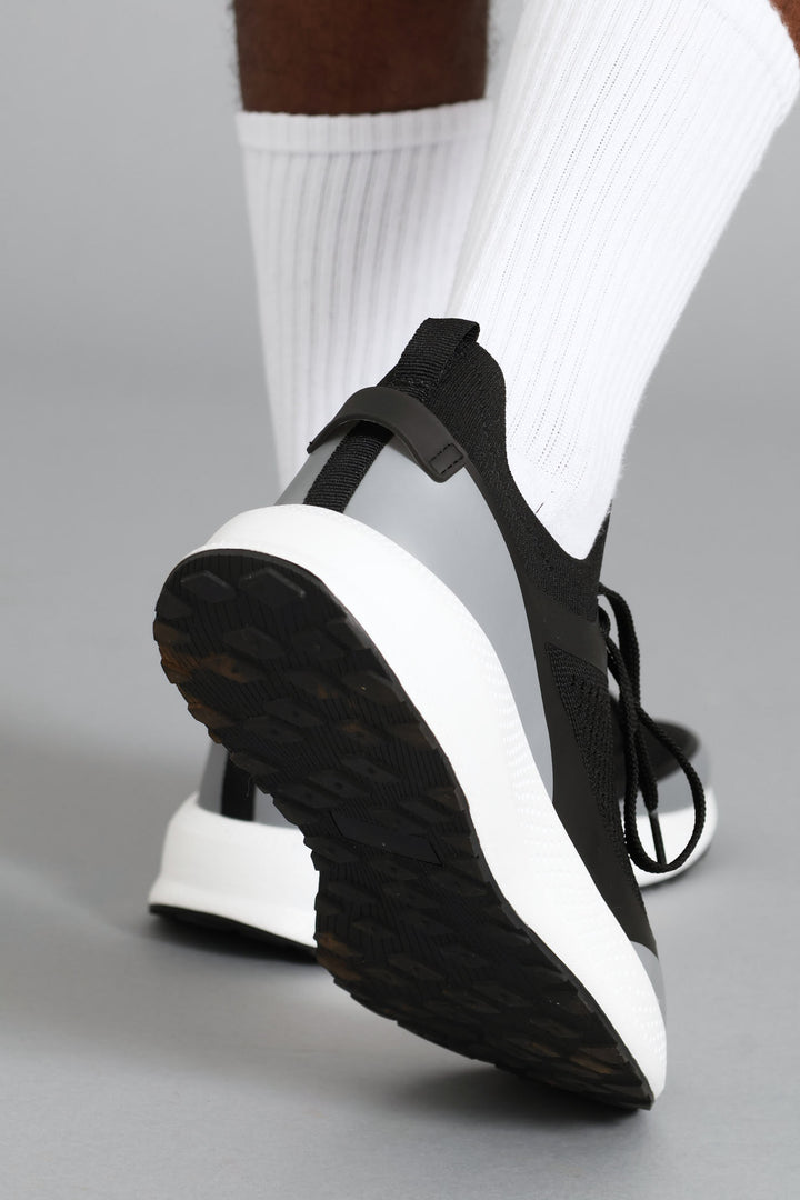 S ACTIVE Flyer Knit Lace Up Trainer - Black