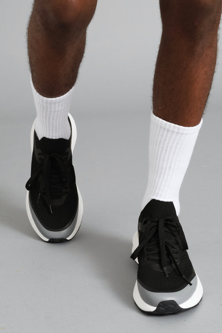 S ACTIVE Flyer Knit Lace Up Trainer - Black