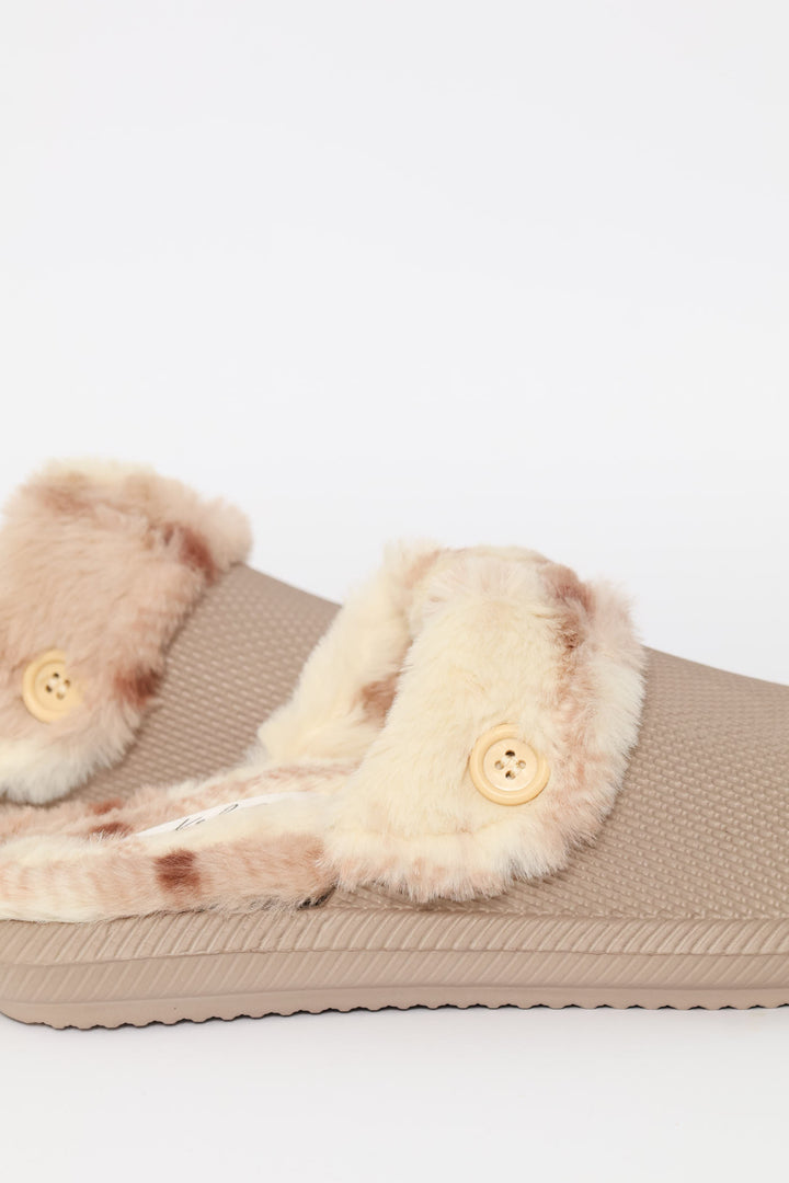 Printed Lined Closed Toe Eva Clog Slipper - Blush