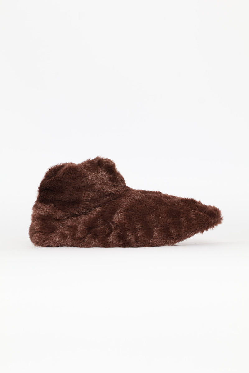 Winter Bootie Slipper Socks - Brown