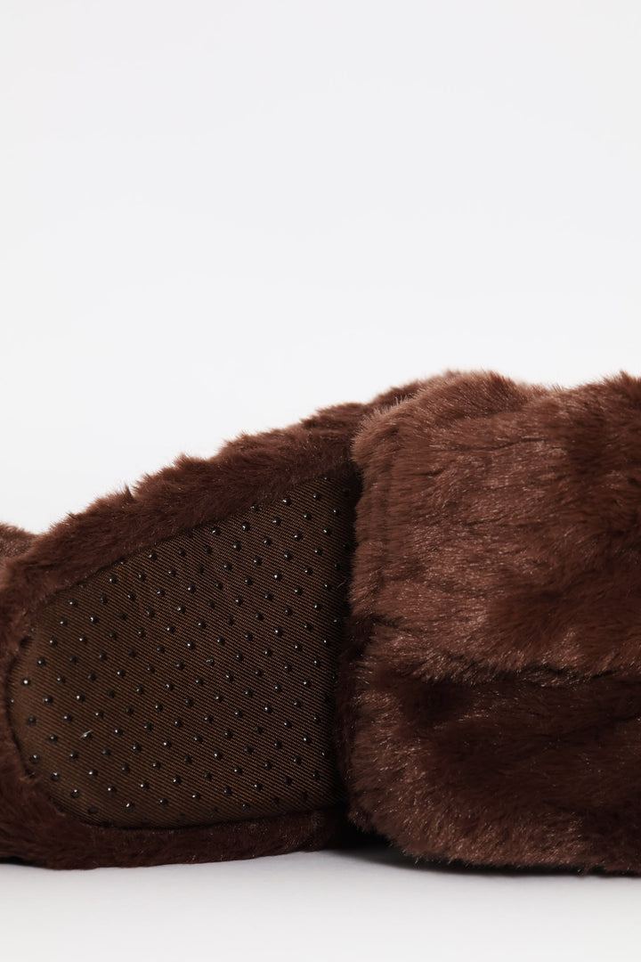 Winter Bootie Slipper Socks - Brown